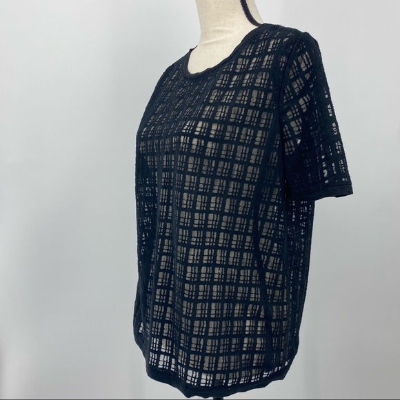 Ann Taylor LOFT Sheer Black Blouse Size Medium - Picture 4 of 6